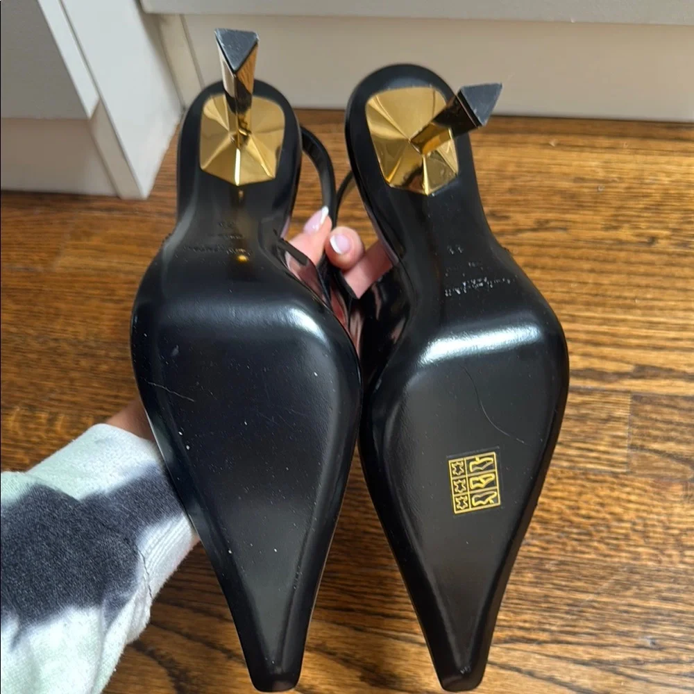 Saint Laurent Black Slingback Heels - Picture 5 of 6